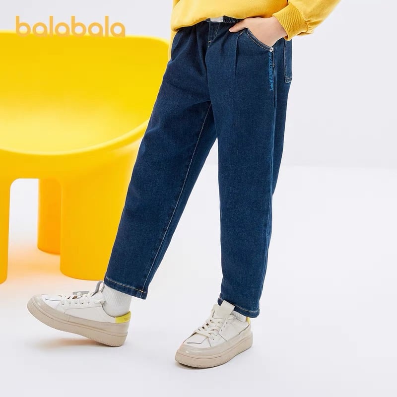 Quần jean baggy Balabala màu xanh đậm size 130 - 175