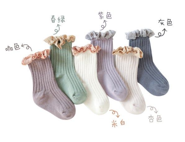 Tất cao tới bắp chân Nemo baby 6 màu cổ bèo kẻ