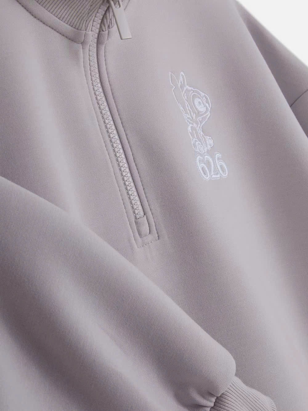 Bộ nỉ thể thao Pri.mark màu tím lilac Stitch cho bé gái size 7-15y