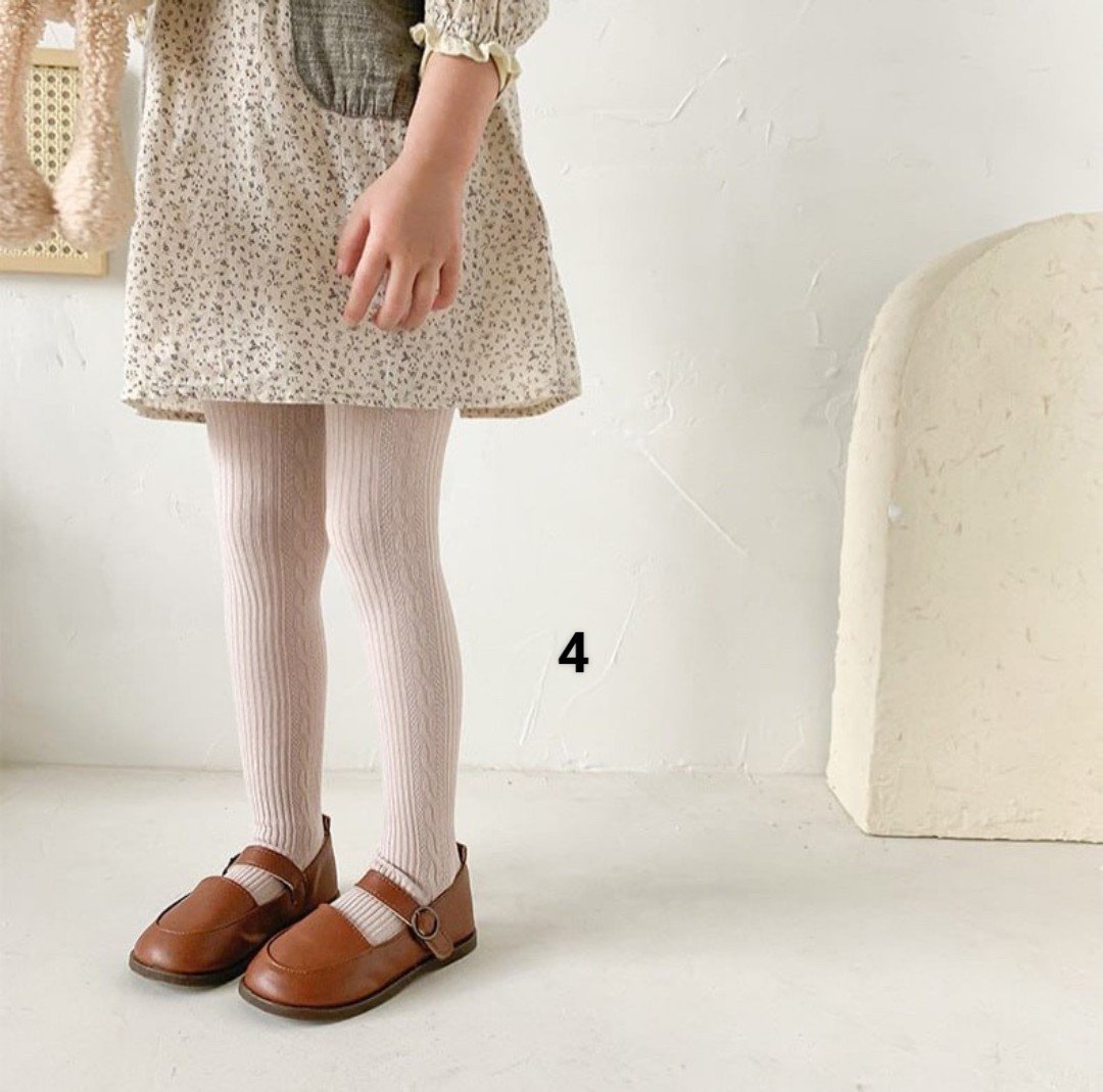 Quần tất trơn 6 màu dệt vặn thừng nhỏ size 3 - 9y