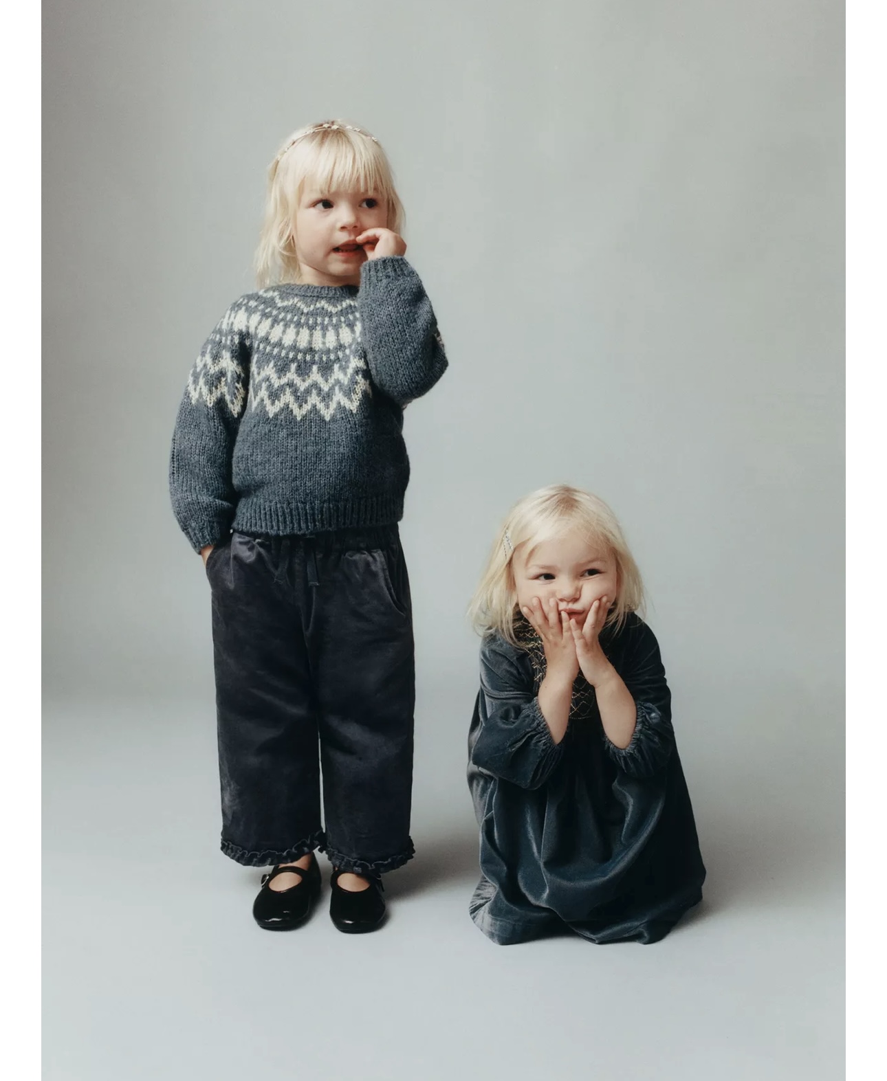 Áo len ZR họa tiết 2 màu hồng/xanh cho bé size 1-6y