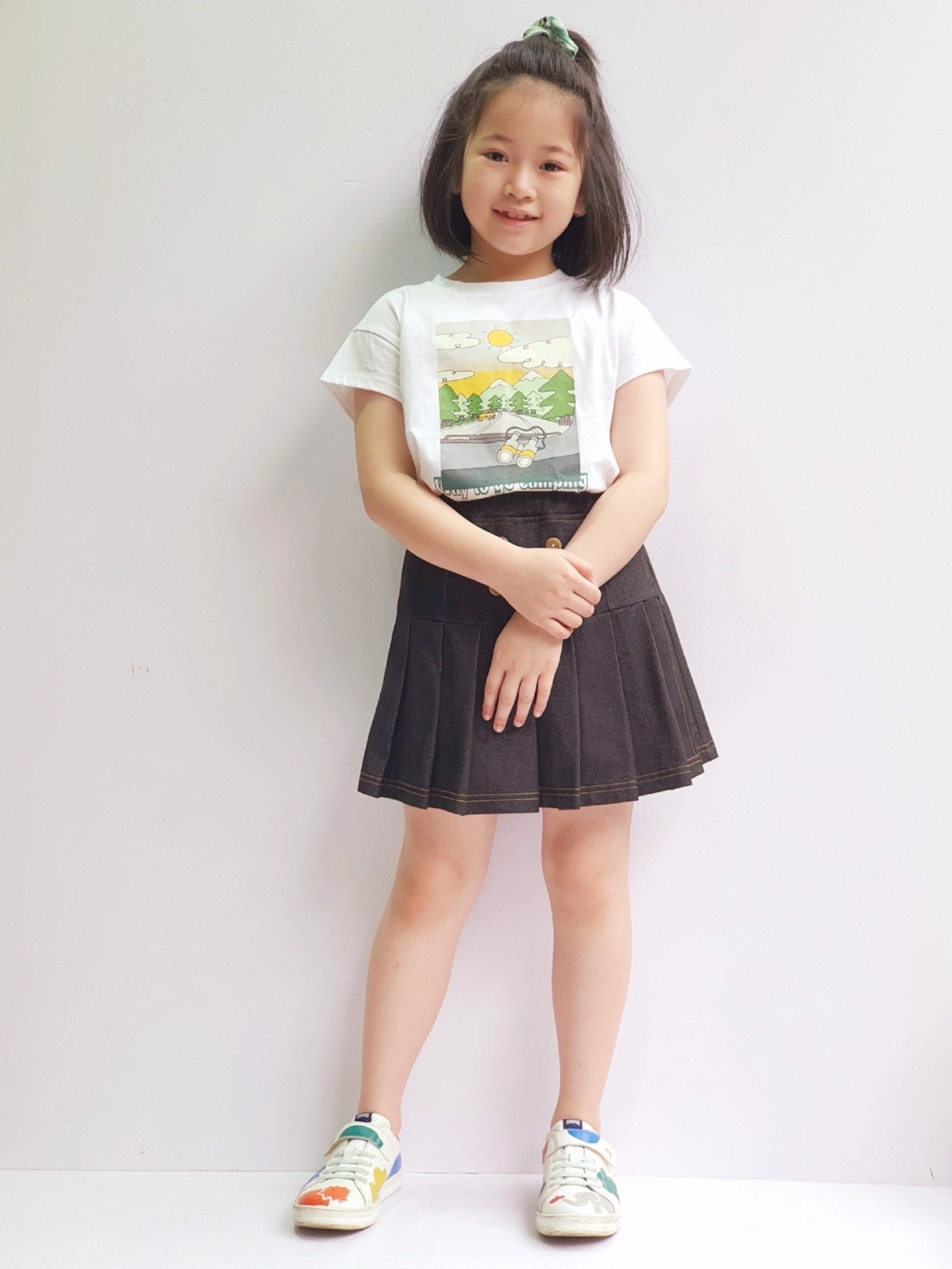 CVAY08 - Quần giả váy xếp ly giả jean đen Bee Mon BG size 120 - 160