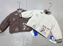 Áo khoác phao lông vũ siêu nhẹ 2 màu be/nâu Hice day cho bé size 90-130
