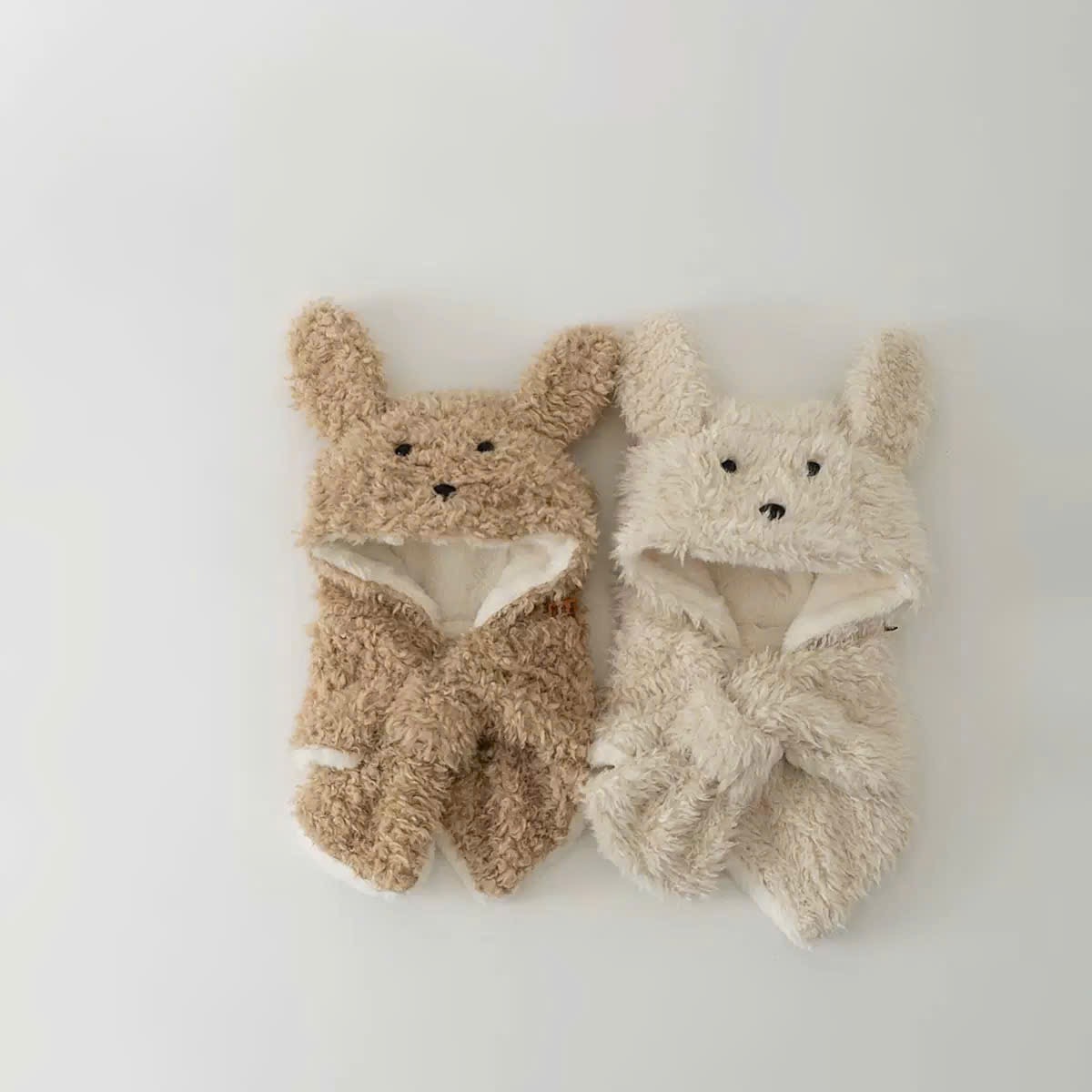 PK10 - Mũ choàng lông xù liền khăn hình cún cho bé Free size 2 - 6y