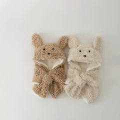 PK10 - Mũ choàng lông xù liền khăn hình cún cho bé Free size 2 - 6y