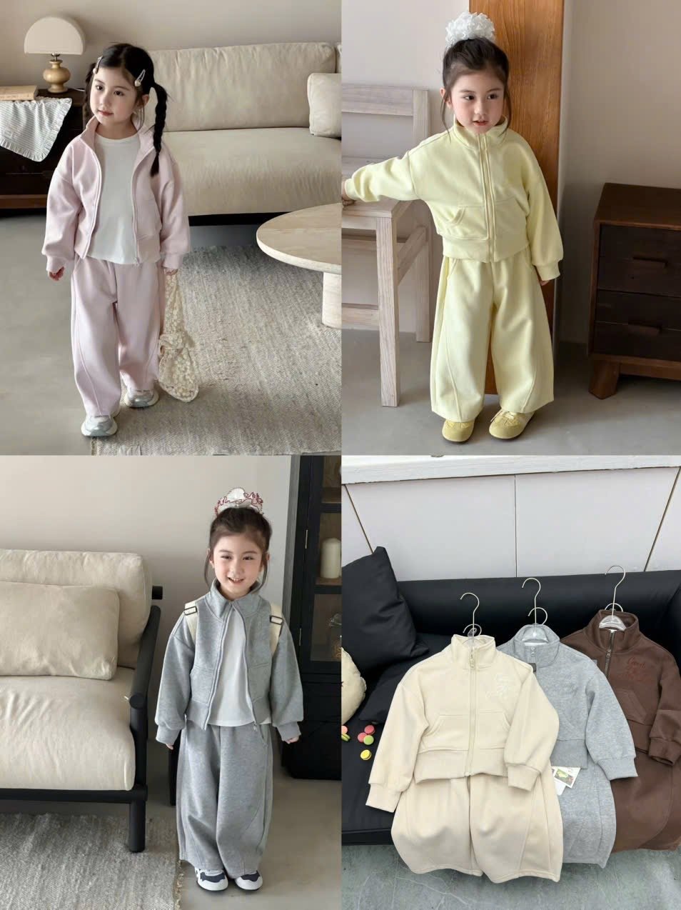 ZQ9008 - Bộ nỉ QC nhiều mẫu cho bé size 90-130