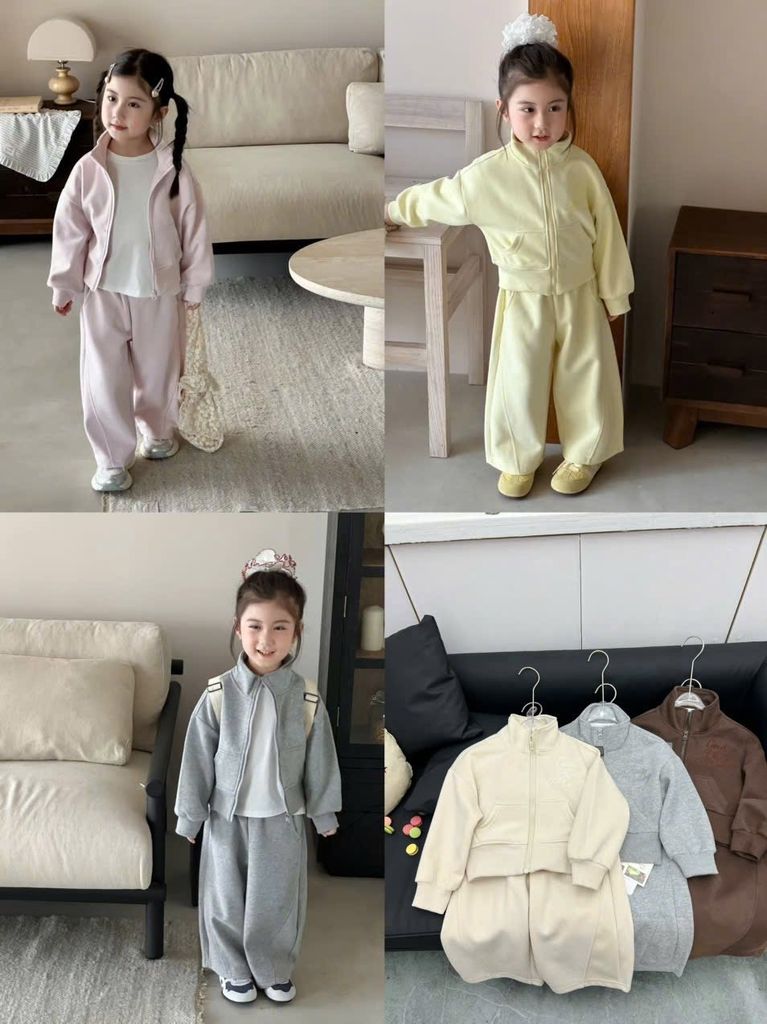 ZQ9008 - Bộ nỉ QC nhiều mẫu cho bé size 90-130