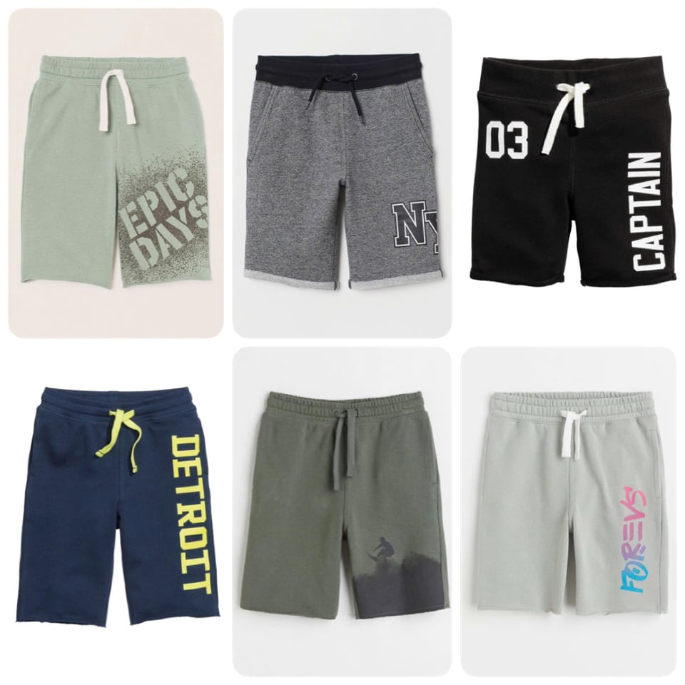Quần short da cá HM dòng Đại nhiều màu Bé Trai size 8 - 14y+