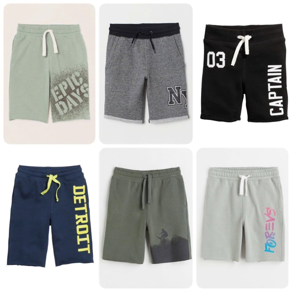 Quần short da cá HM dòng Đại nhiều màu Bé Trai size 8 - 14y+