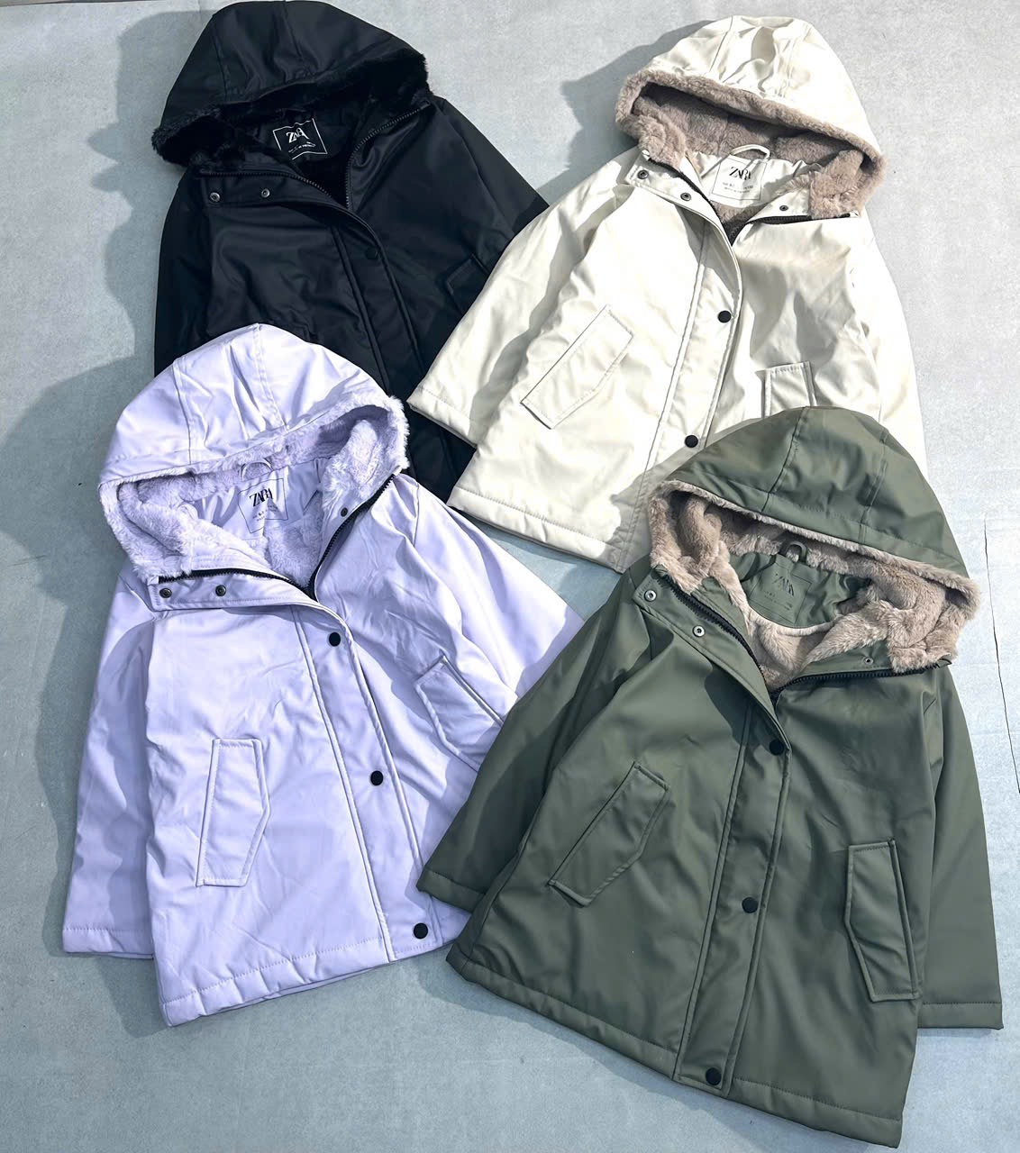 Áo khoác raincoat lót lông ZR dư xịn nhiều màu cho bé size 6-14y