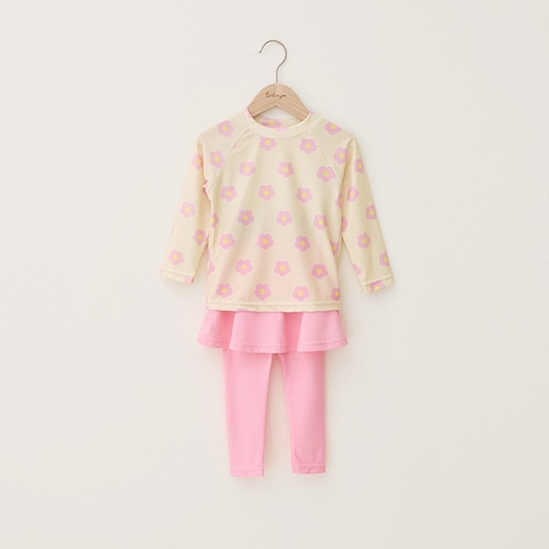 DB00059 - Bộ bơi hoa nhí dài tay + quần dài chống nắng size 100-140