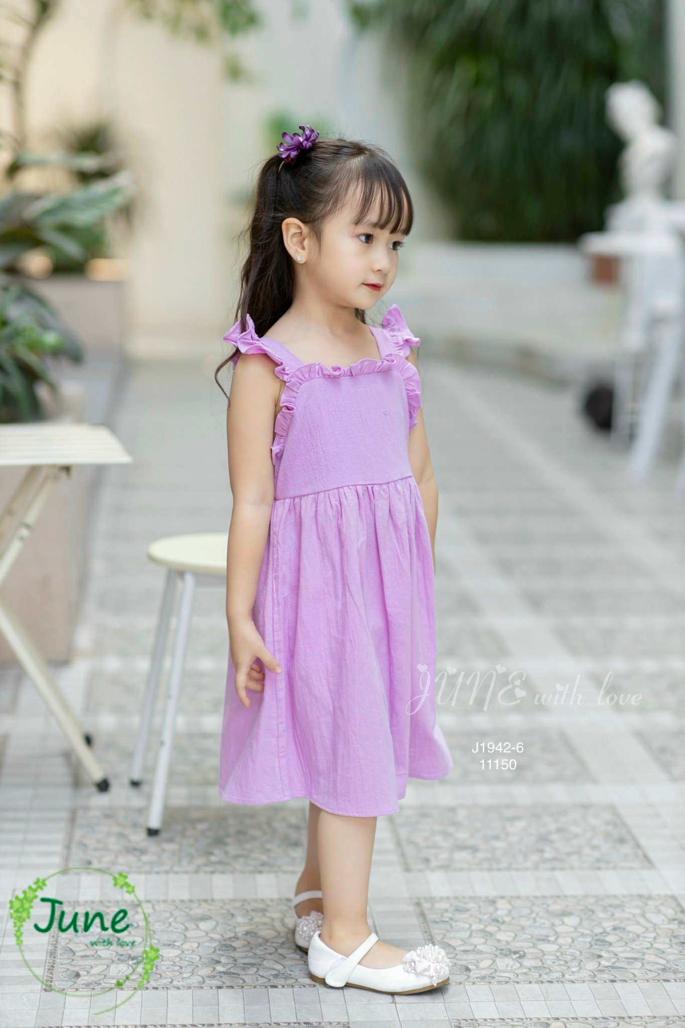 V00030 - Váy thô đũi June hay dây vai cánh tiên trơn nhiều màu BG size 1-10y