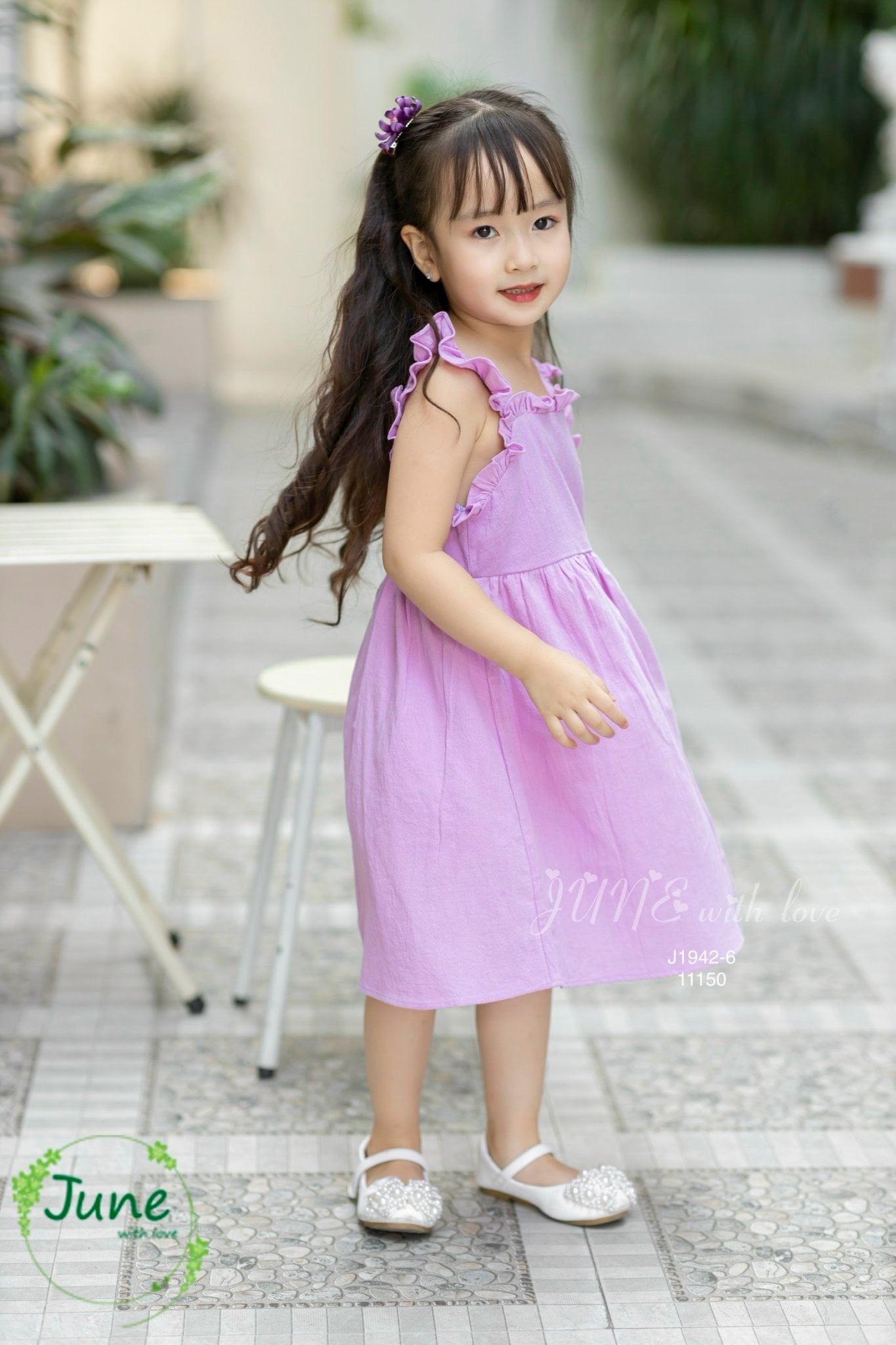 V00030 - Váy thô đũi June hay dây vai cánh tiên trơn nhiều màu BG size 1-10y