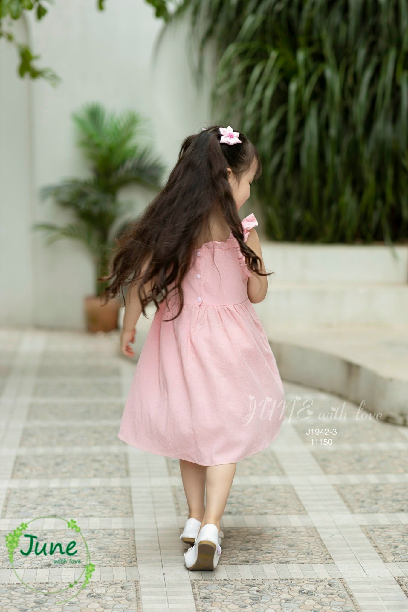 V00030 - Váy thô đũi June hay dây vai cánh tiên trơn nhiều màu BG size 1-10y