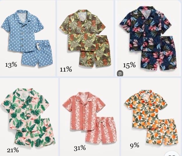 Bộ linen ONV áo sơ mi nhiều hình dòng nhí BT size 3m - 5y