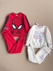Bộ nỉ bông Marvel 2 màu đỏ người nhện / trắng comics size 2 - 8y