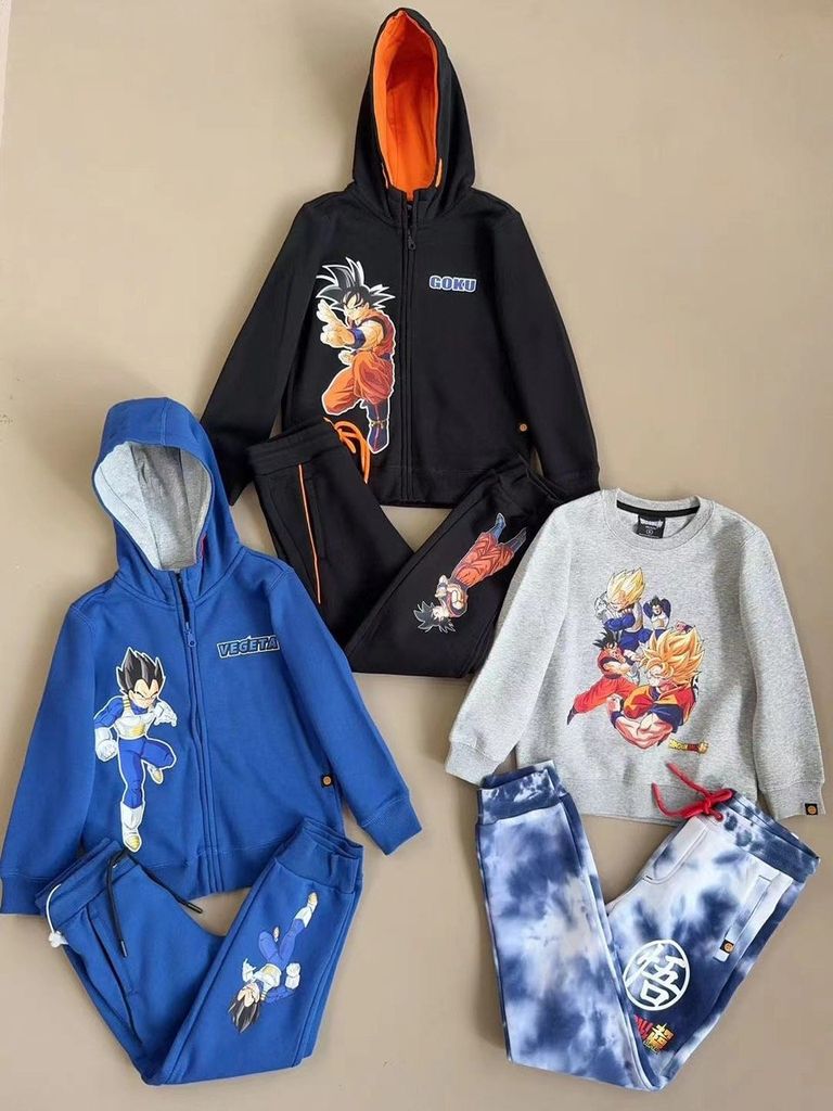 Bộ nỉ bông Dragon Ball dư xịn nhiều màu bé trai size 4-16y