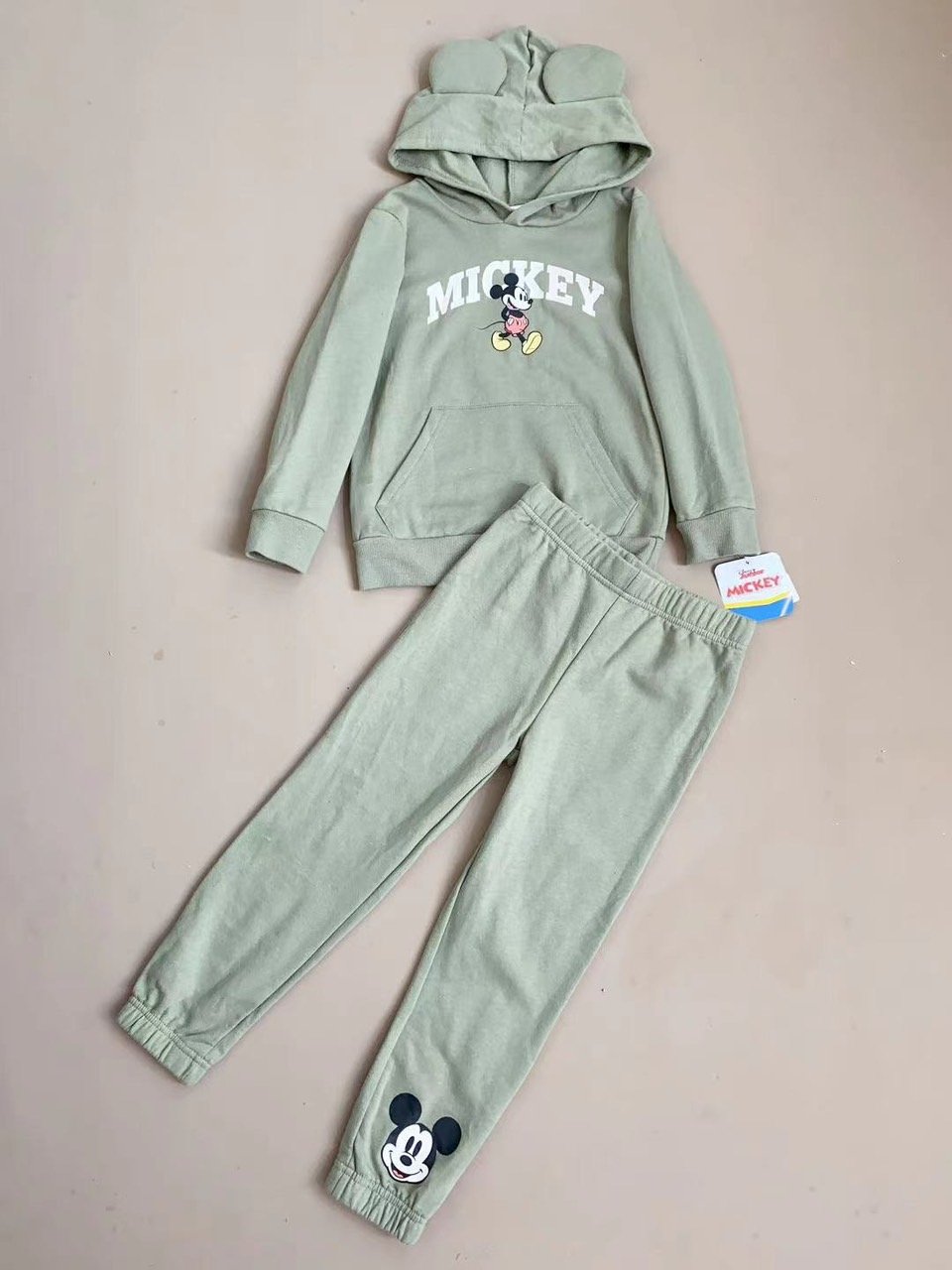 Bộ nỉ bông Juniors dư xịn hoạ tiết Mickey 2 màu cho bé size 2-7y