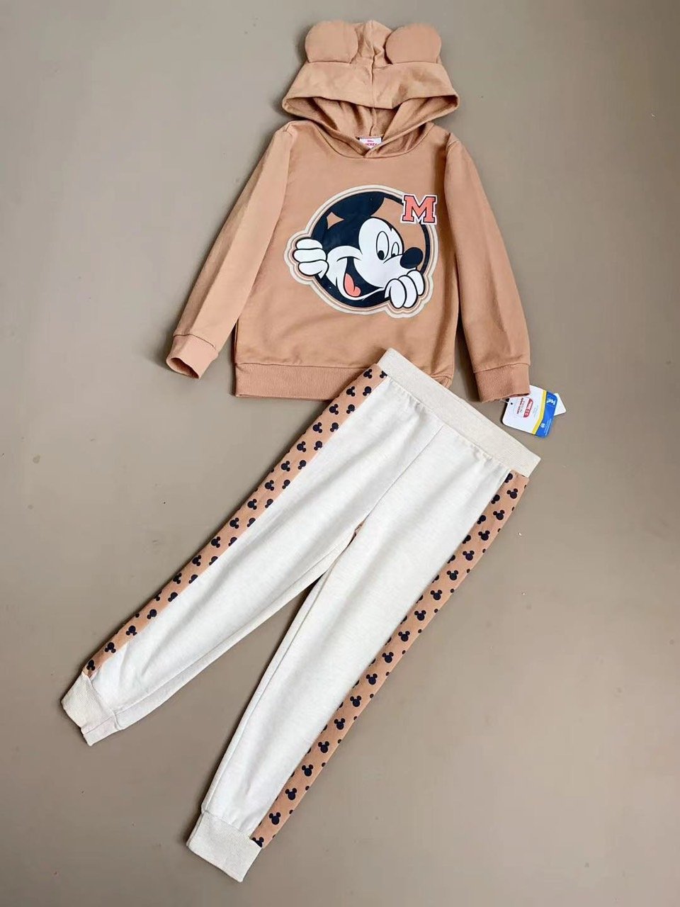 Bộ nỉ bông Juniors dư xịn hoạ tiết Mickey 2 màu cho bé size 2-7y