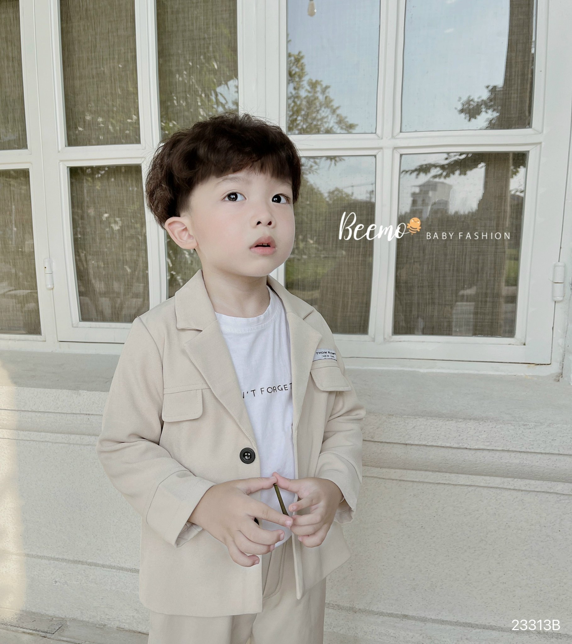 Set vest Beemo công tử 2 khuy phối nắp túi bé trai size 80-130