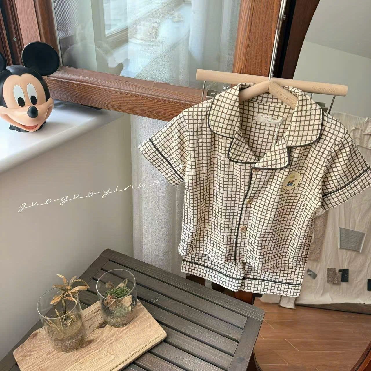 Bộ Pyjama QC vải thun mềm mát nhiều màu cho bé size 130-160