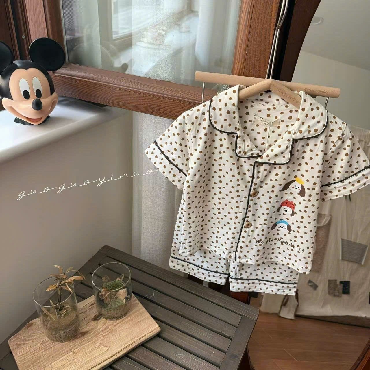 Bộ Pyjama QC vải thun mềm mát nhiều màu cho bé size 130-160