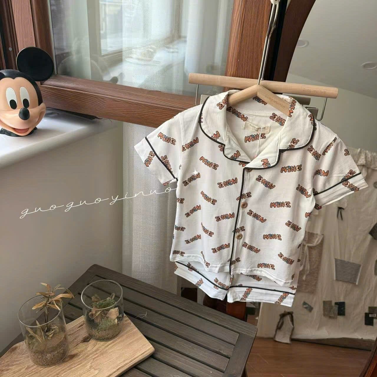 Bộ Pyjama QC vải thun mềm mát nhiều màu cho bé size 130-160