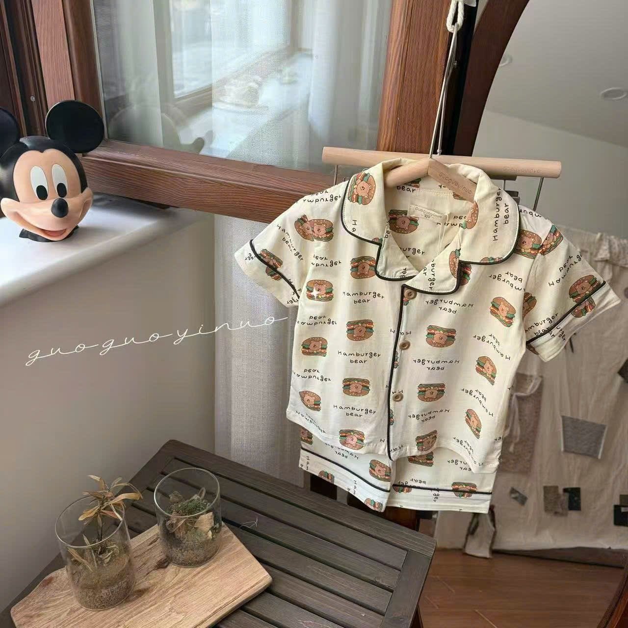 Bộ Pyjama QC vải thun mềm mát nhiều màu cho bé size 130-160