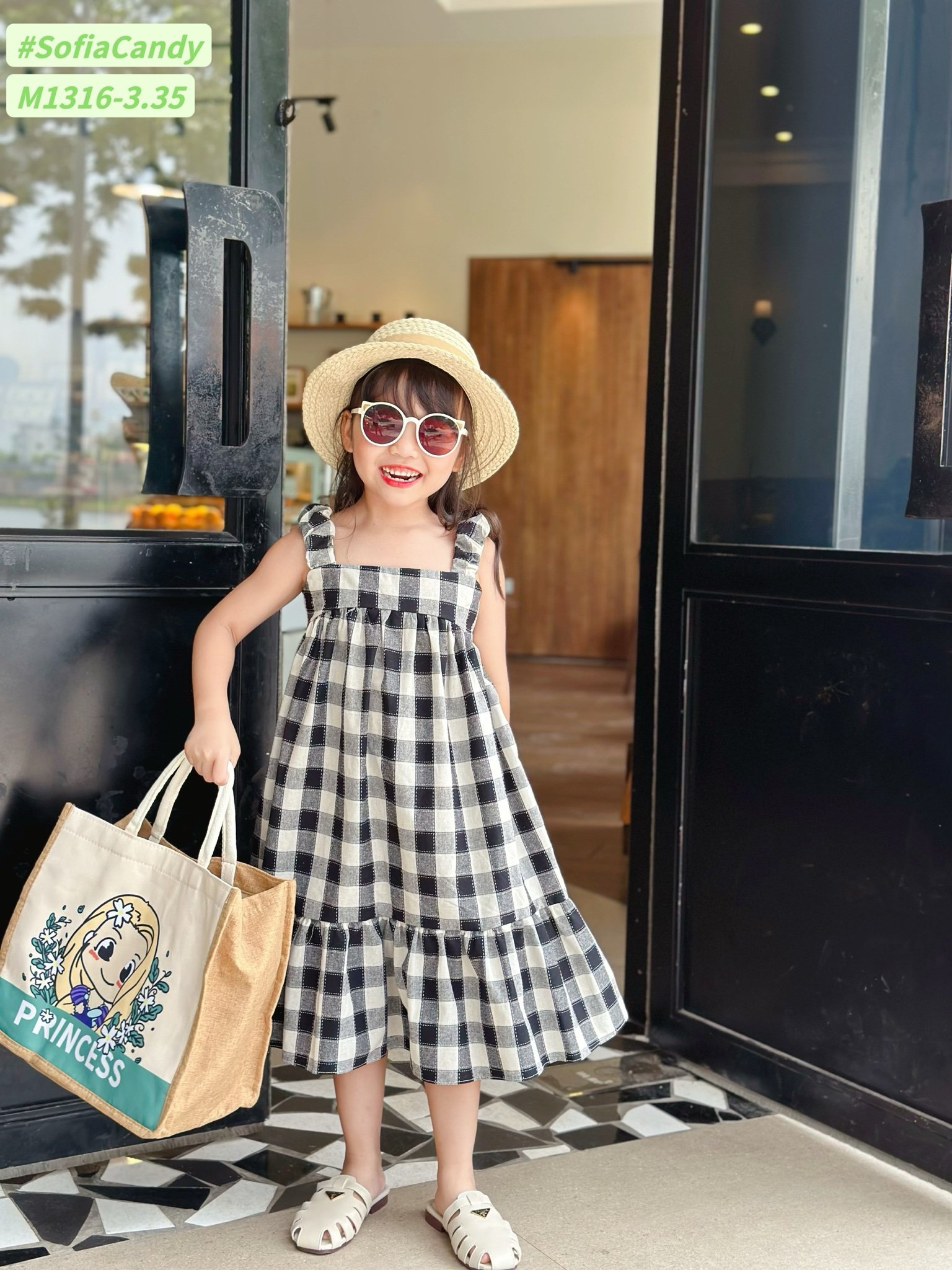 V00047 - Váy Mia Kids thô kẻ caro nhiều màu BG size 1-10y