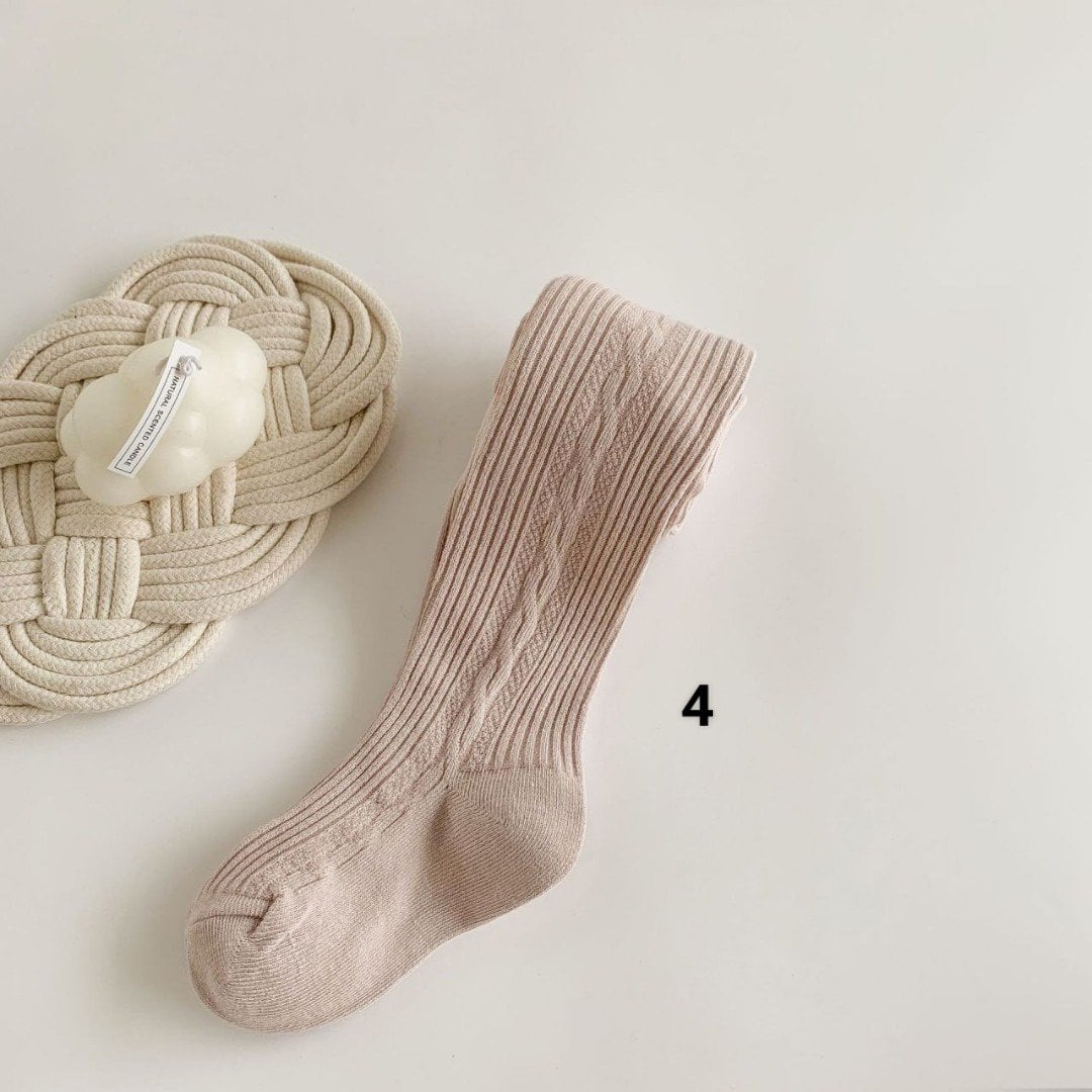 Quần tất trơn 6 màu dệt vặn thừng nhỏ size 3 - 9y