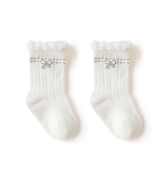 Tất lưới cao tới bắp chân Nemo baby in hình nơ viền cổ 5 màu