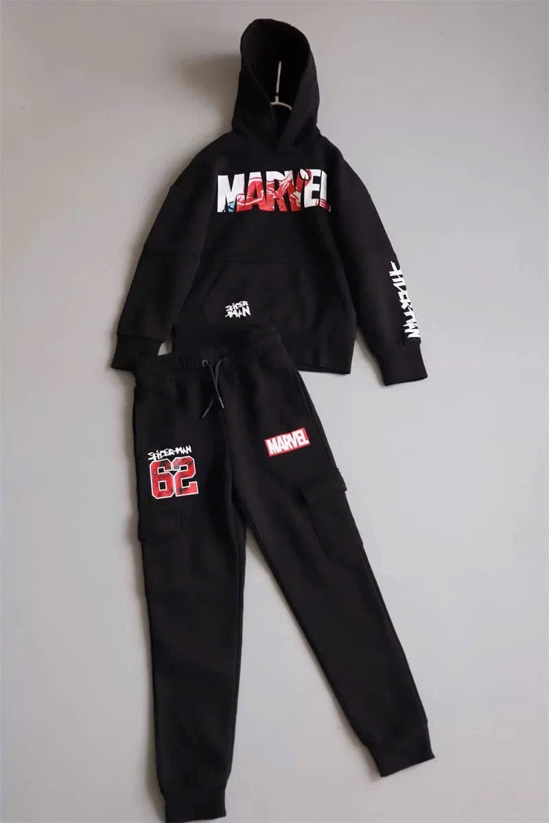 Bộ nỉ Pri.mark màu đen Marvel cho bé size 7-15y