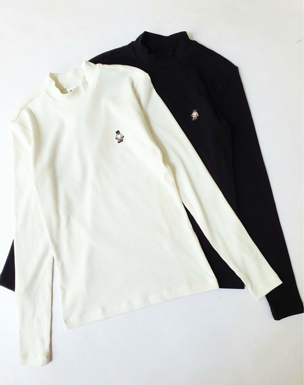 BM2509TS04 - Áo thun tăm cổ 3p Beemon thêu gấu ngực 2 màu cho Mẹ size S/ M / L