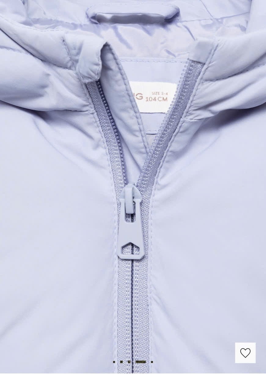 Áo khoác phao MNG 2 màu hồng/xanh tím cho bé size 1-6y