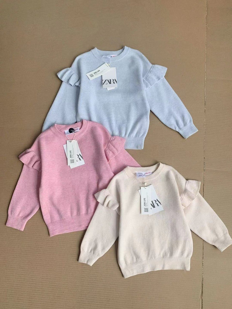 Áo len Zara vai rơi bèo 3 màu size 12m - 5y