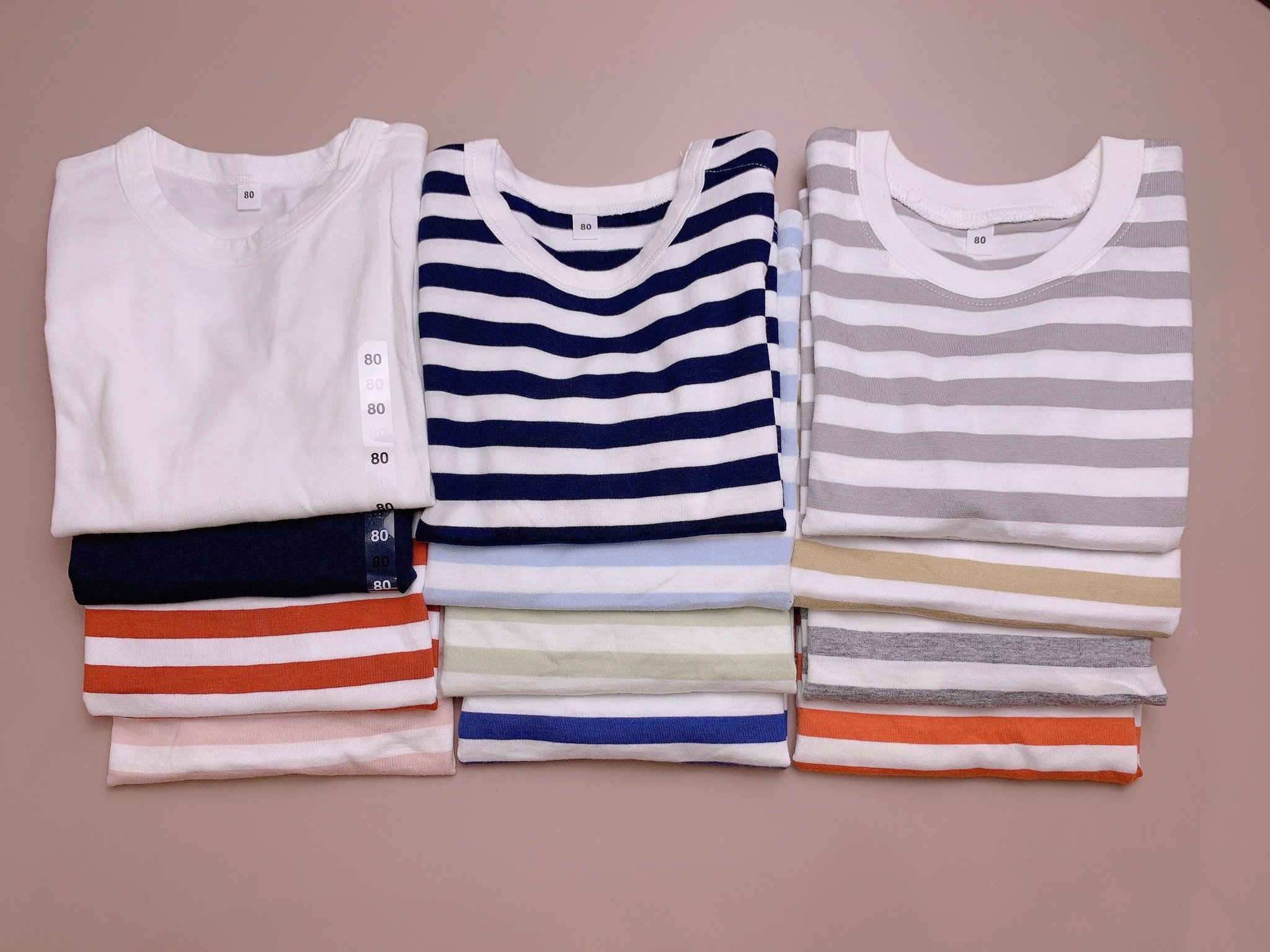 Áo cotton Muji trơn, kẻ nhiều màu BTBG