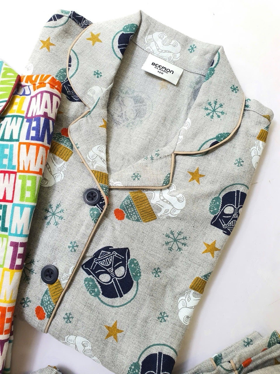 BM2509PJ07 - Bộ Pyjama Beemon vải cà bông mềm ấm 2 màu Marvel cho bé size 120-160