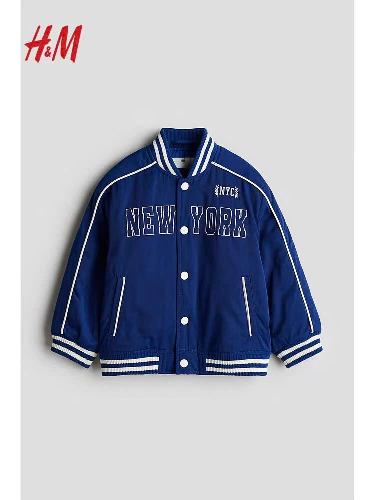 Áo khoác bomber dư xịn xanh New York bé trai size 2-10y