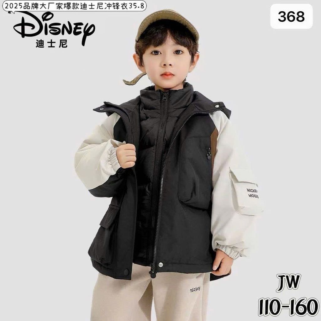 W368 - Áo khoác phao Disney lót nỉ cho bé size 110-160