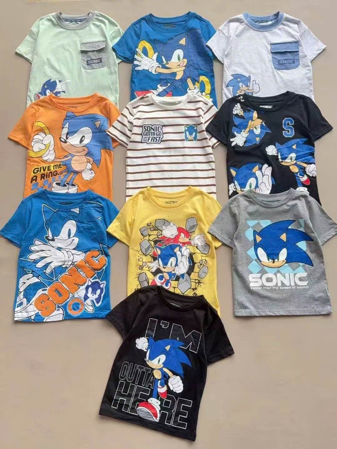 ABT65 - Áo cotton Sonic dư xịn nhiều màu cho bé trai size 4-7y