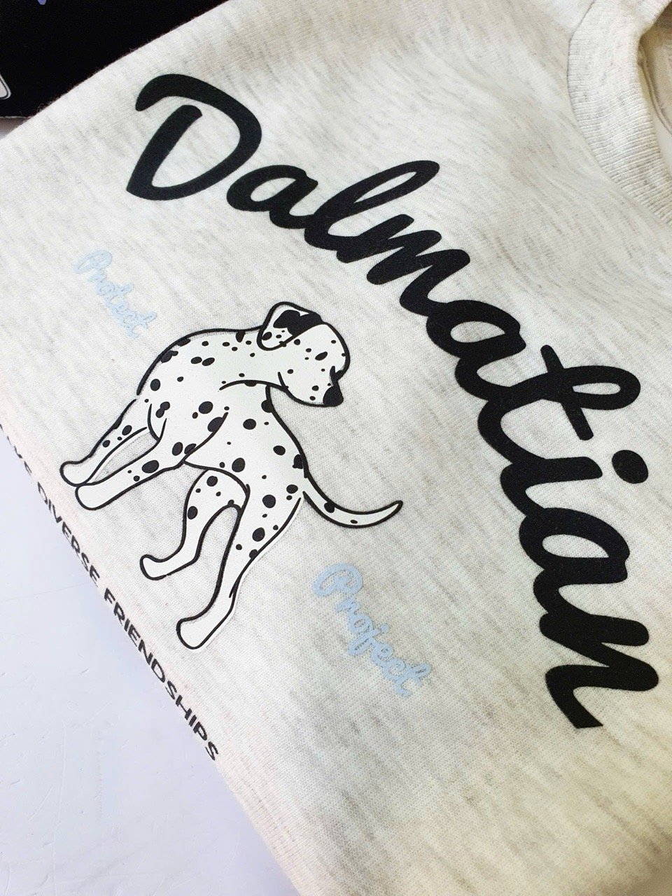 Áo nỉ Polham in hình cún Dalmatian 2 màu ghi/đen cho bé size 110-160