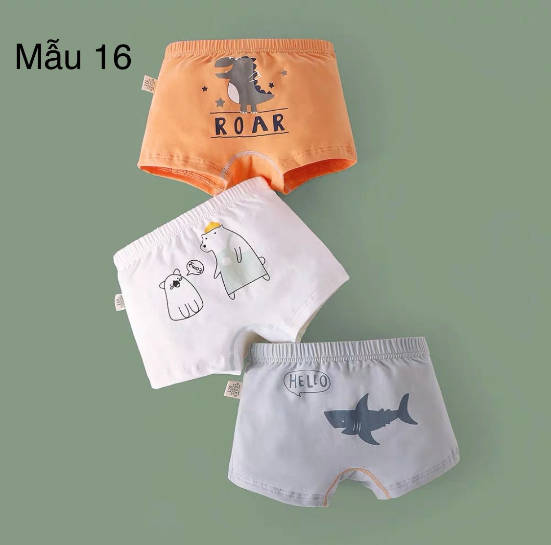 Set 3 sịp đùi cạp nhỏ nhiều mẫu BT size 120 - 160 ( Bảng màu mới )