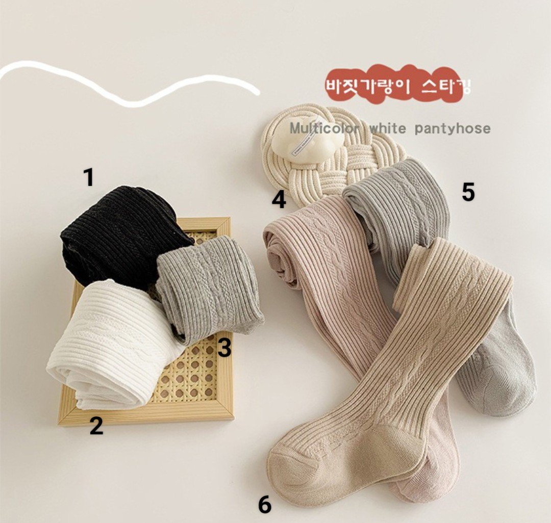 Quần tất trơn 6 màu dệt vặn thừng nhỏ size 3 - 9y