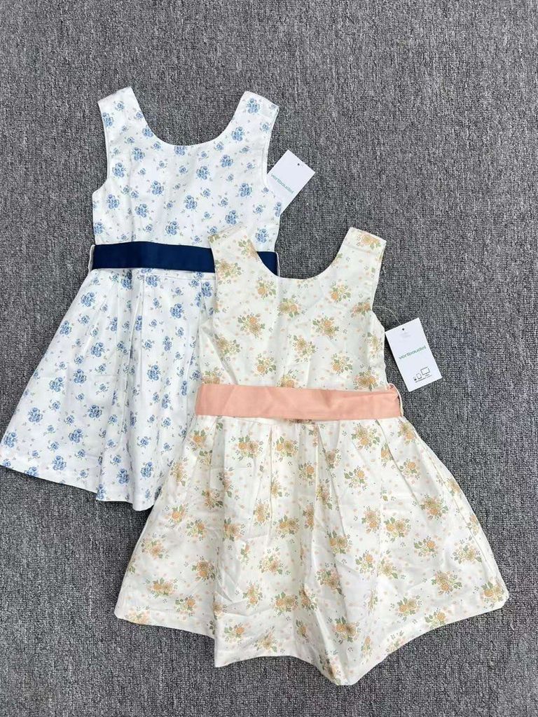 V00028 - Váy thô hoa nhí 2 màu hoa nhí BG size 2-14y