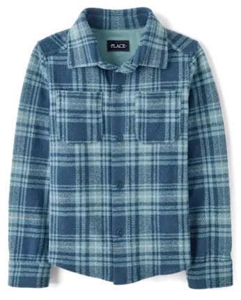 Áo sơ mi nỉ mềm nhẹ ấm Place dư xịn nhiều màu cho bé size 9m-16y