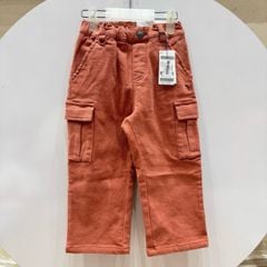 Quần kaki nỉ túi hộp BD xuất Hàn màu cam đất size 100-155