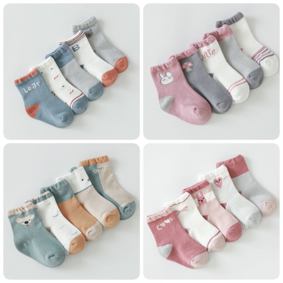 Set 5 tất cao cổ Nemo Baby Socks 4 tông màu