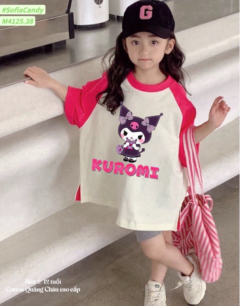 M4125.38 - Set bộ Mia Kids Kuromi áo hồng phối quần legging xám size 2-12y