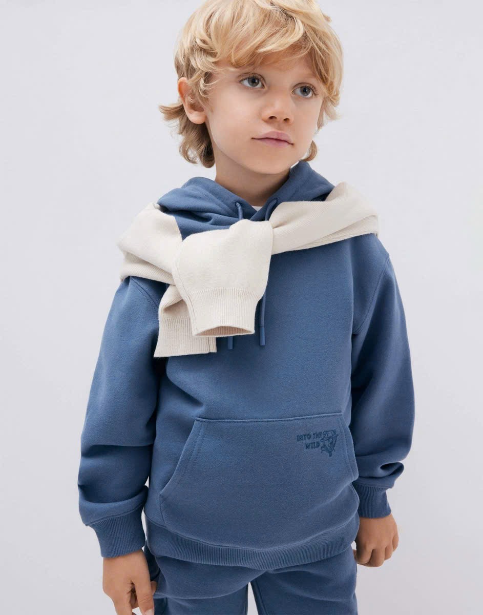 Bộ nỉ bông hoodie GGJJ dư xịn 2 màu be/xanh bé trai size 2-8y