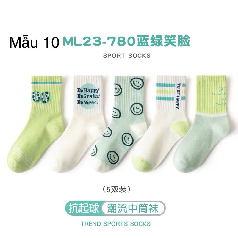 SH2511PK01 - Set 5 đôi tất Minliu Kidsocks dành cho trẻ em, chất liệu cotton+polyester+spandex, NSX Man Luu Textile Company Limited
